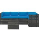 VidaXL 6-delige Loungeset met kussens pallet massief grenenhout