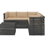 VidaXL 6-delige Loungeset met kussens pallet massief grenenhout