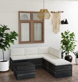 VidaXL 6-delige Loungeset met kussens pallet massief grenenhout