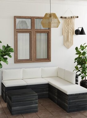 VidaXL 6-delige Loungeset met kussens pallet massief grenenhout