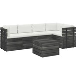 VidaXL 6-delige Loungeset met kussens pallet massief grenenhout