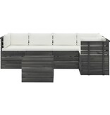 VidaXL 6-delige Loungeset met kussens pallet massief grenenhout