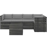 VidaXL 6-delige Loungeset met kussens pallet massief grenenhout