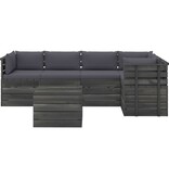 VidaXL 6-delige Loungeset met kussens pallet massief grenenhout