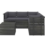 VidaXL 6-delige Loungeset met kussens pallet massief grenenhout