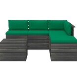 VidaXL 6-delige Loungeset met kussens pallet grenenhout