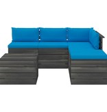 VidaXL 6-delige Loungeset met kussens pallet grenenhout