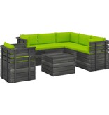 VidaXL 7-delige Loungeset met kussens pallet massief grenenhout