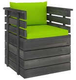 VidaXL 7-delige Loungeset met kussens pallet massief grenenhout