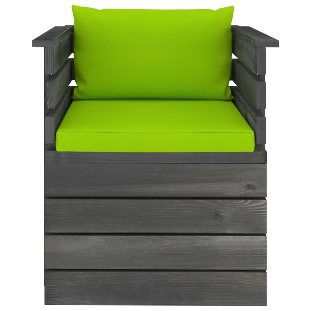 VidaXL 7-delige Loungeset met kussens pallet massief grenenhout