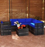 VidaXL 7-delige Loungeset met kussens pallet massief grenenhout