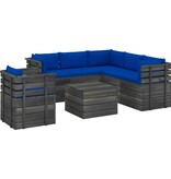 VidaXL 7-delige Loungeset met kussens pallet massief grenenhout