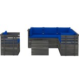 VidaXL 7-delige Loungeset met kussens pallet massief grenenhout