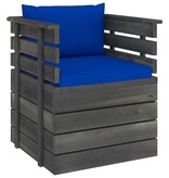 VidaXL 7-delige Loungeset met kussens pallet massief grenenhout