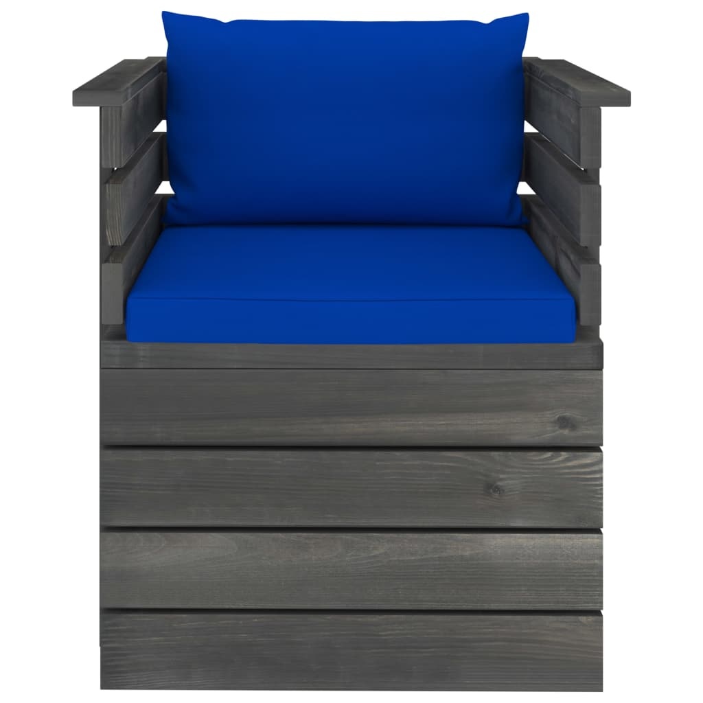 VidaXL 7-delige Loungeset met kussens pallet massief grenenhout
