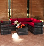 VidaXL 7-delige Loungeset met kussens pallet massief grenenhout