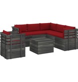 VidaXL 7-delige Loungeset met kussens pallet massief grenenhout