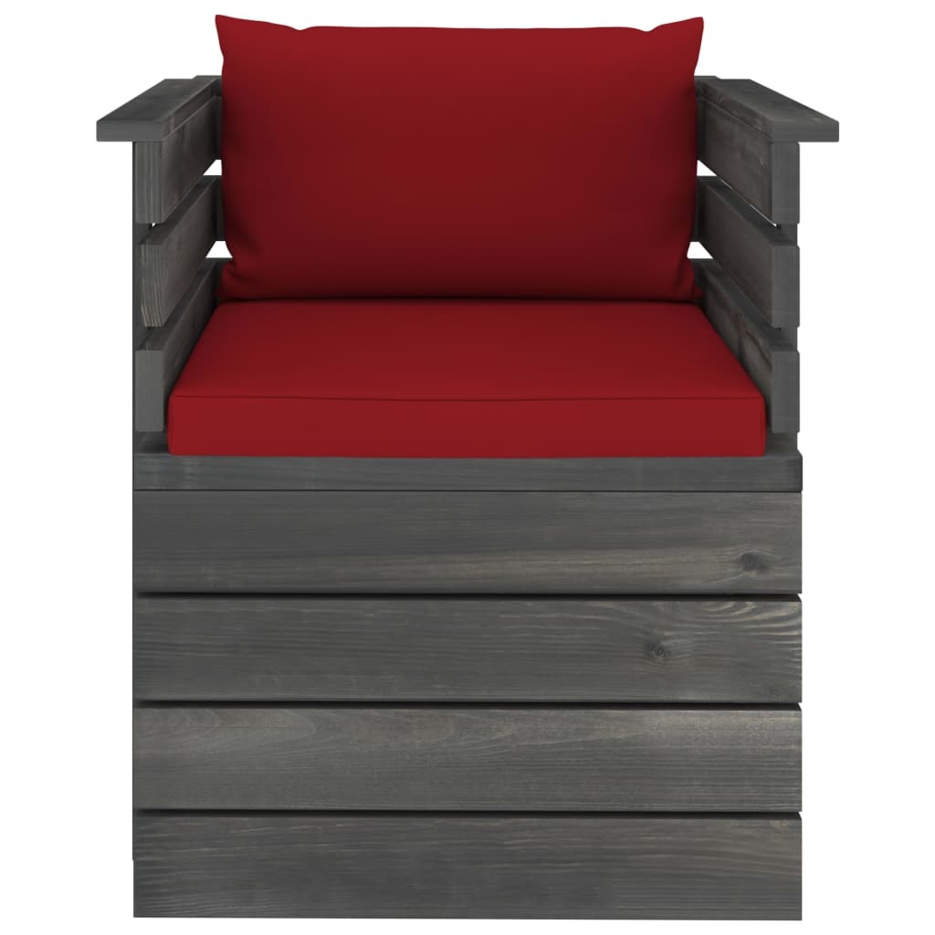 VidaXL 7-delige Loungeset met kussens pallet massief grenenhout