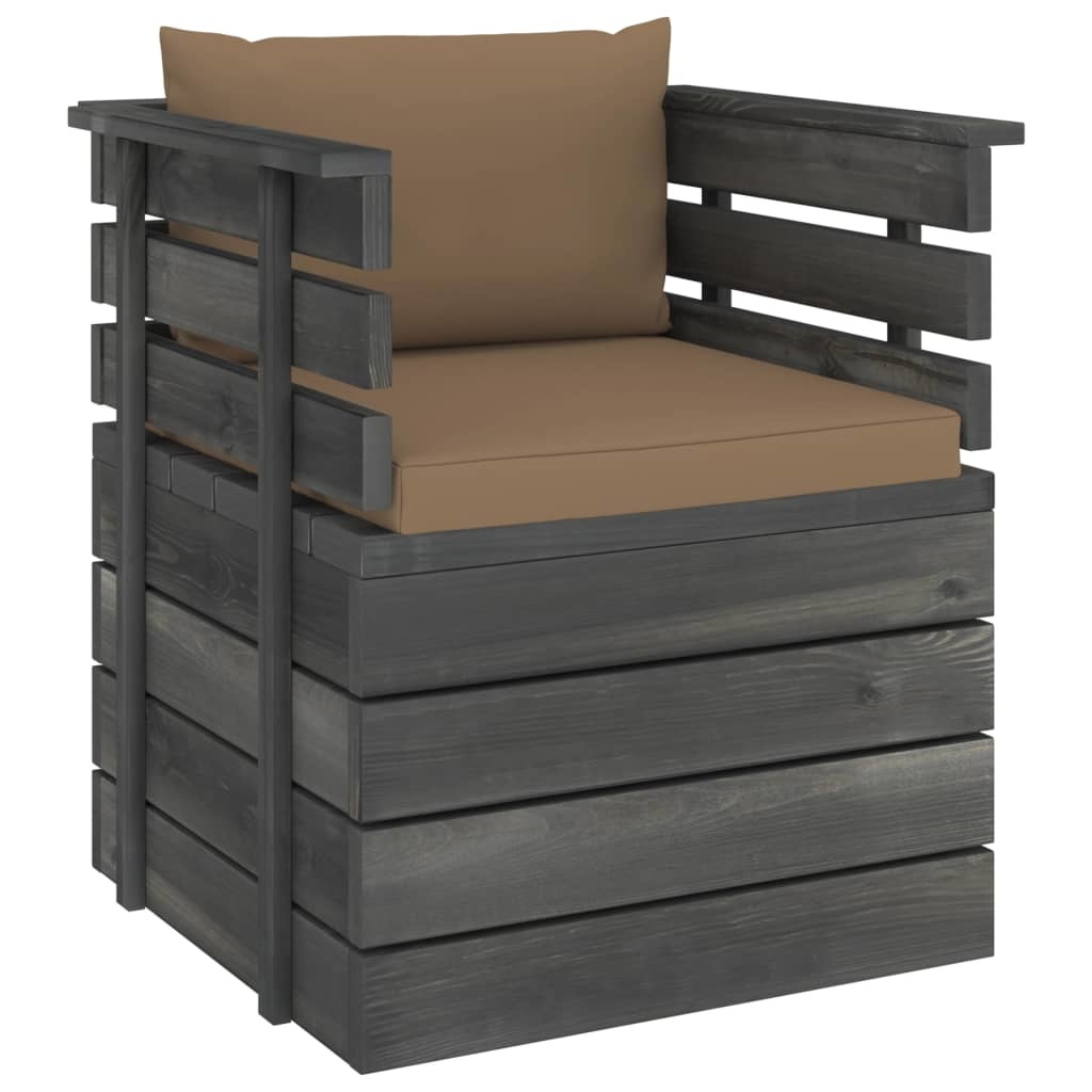 VidaXL 7-delige Loungeset met kussens pallet massief grenenhout