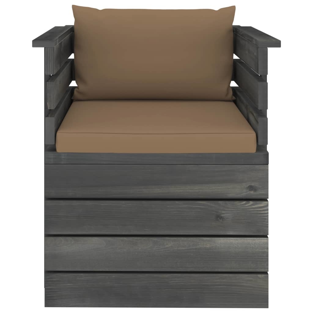 VidaXL 7-delige Loungeset met kussens pallet massief grenenhout