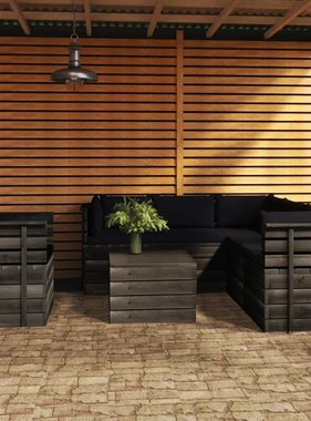 VidaXL 7-delige Loungeset met kussens pallet massief grenenhout