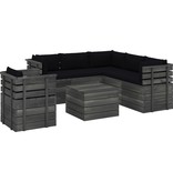 VidaXL 7-delige Loungeset met kussens pallet massief grenenhout
