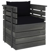 VidaXL 7-delige Loungeset met kussens pallet massief grenenhout