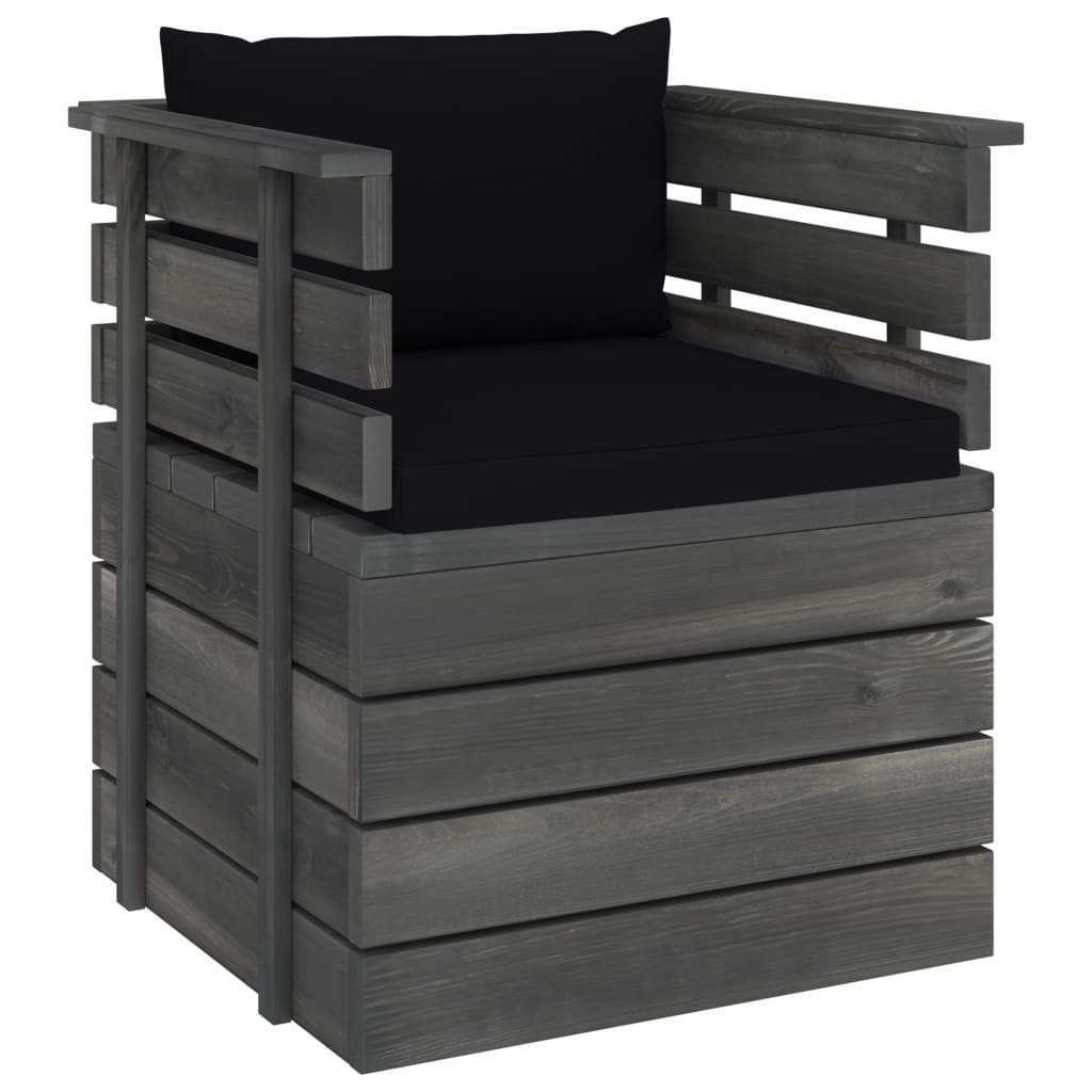 VidaXL 7-delige Loungeset met kussens pallet massief grenenhout