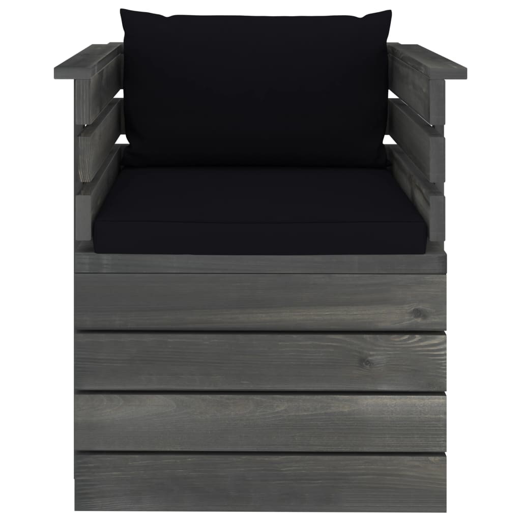 VidaXL 7-delige Loungeset met kussens pallet massief grenenhout