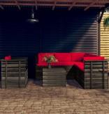 VidaXL 7-delige Loungeset met kussens pallet massief grenenhout