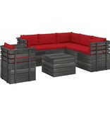 VidaXL 7-delige Loungeset met kussens pallet massief grenenhout