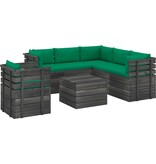VidaXL 7-delige Loungeset met kussens pallet massief grenenhout