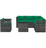 VidaXL 7-delige Loungeset met kussens pallet massief grenenhout