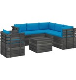 VidaXL 7-delige Loungeset met kussens pallet massief grenenhout