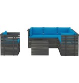 VidaXL 7-delige Loungeset met kussens pallet massief grenenhout