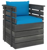 VidaXL 7-delige Loungeset met kussens pallet massief grenenhout