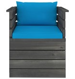 VidaXL 7-delige Loungeset met kussens pallet massief grenenhout