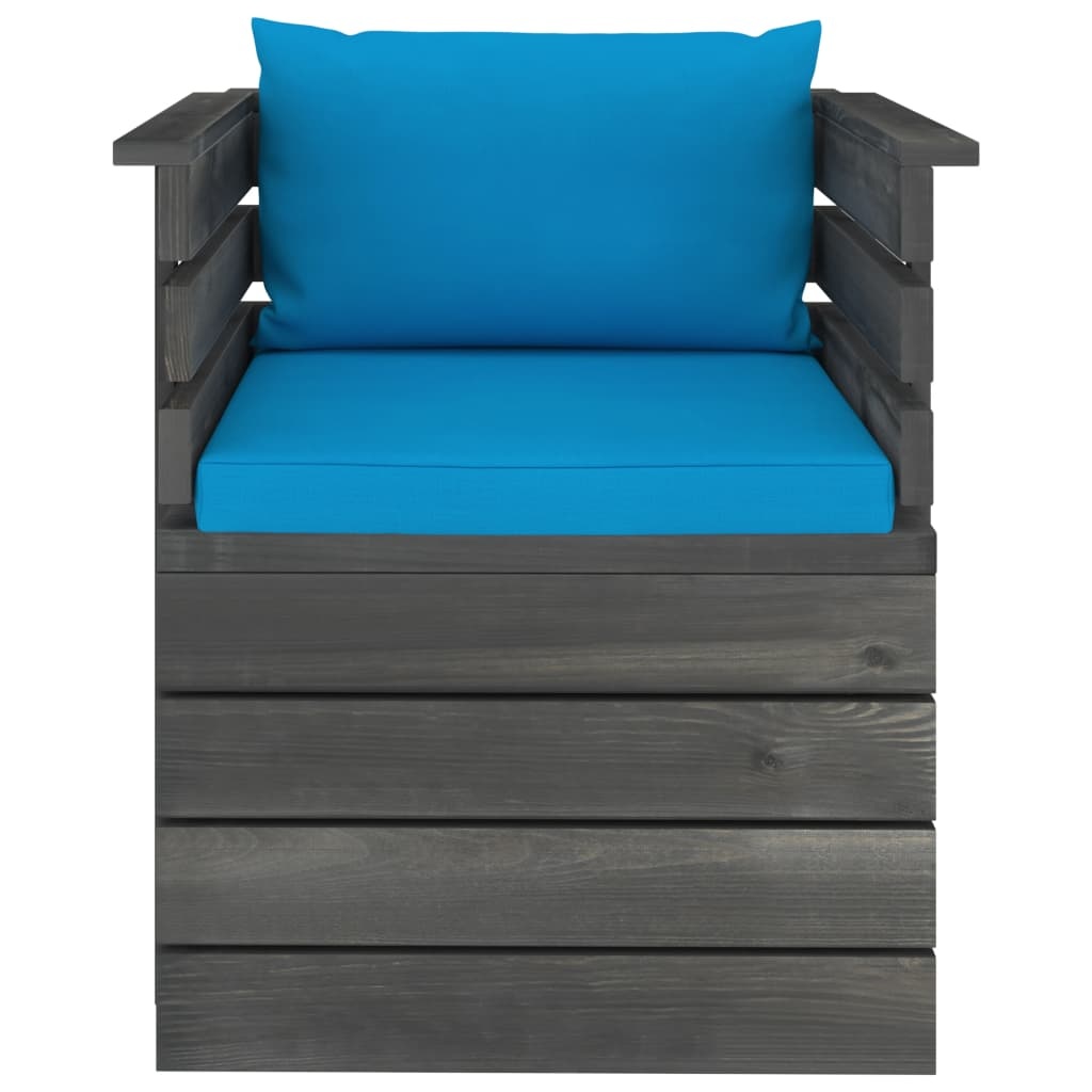 VidaXL 7-delige Loungeset met kussens pallet massief grenenhout