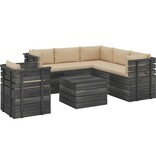 VidaXL 7-delige Loungeset met kussens pallet massief grenenhout
