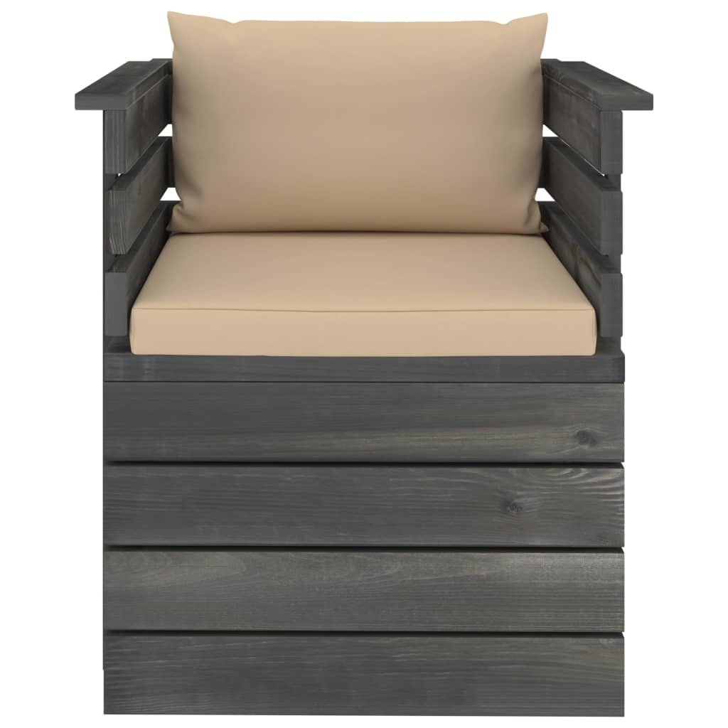 VidaXL 7-delige Loungeset met kussens pallet massief grenenhout