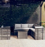 VidaXL 7-delige Loungeset met kussens pallet massief grenenhout