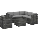 VidaXL 7-delige Loungeset met kussens pallet massief grenenhout