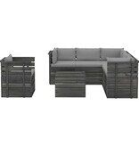 VidaXL 7-delige Loungeset met kussens pallet massief grenenhout