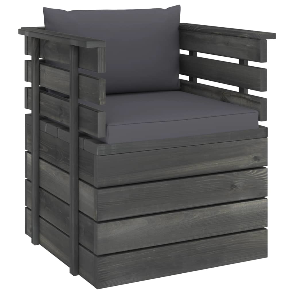 VidaXL 7-delige Loungeset met kussens pallet massief grenenhout