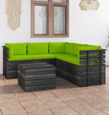 VidaXL 6-delige Loungeset met kussens pallet massief grenenhout