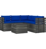 VidaXL 6-delige Loungeset met kussens pallet massief grenenhout