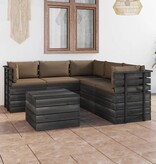VidaXL 6-delige Loungeset met kussens pallet massief grenenhout