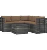 VidaXL 6-delige Loungeset met kussens pallet massief grenenhout