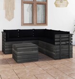 VidaXL 6-delige Loungeset met kussens pallet massief grenenhout
