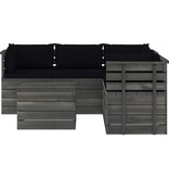 VidaXL 6-delige Loungeset met kussens pallet massief grenenhout